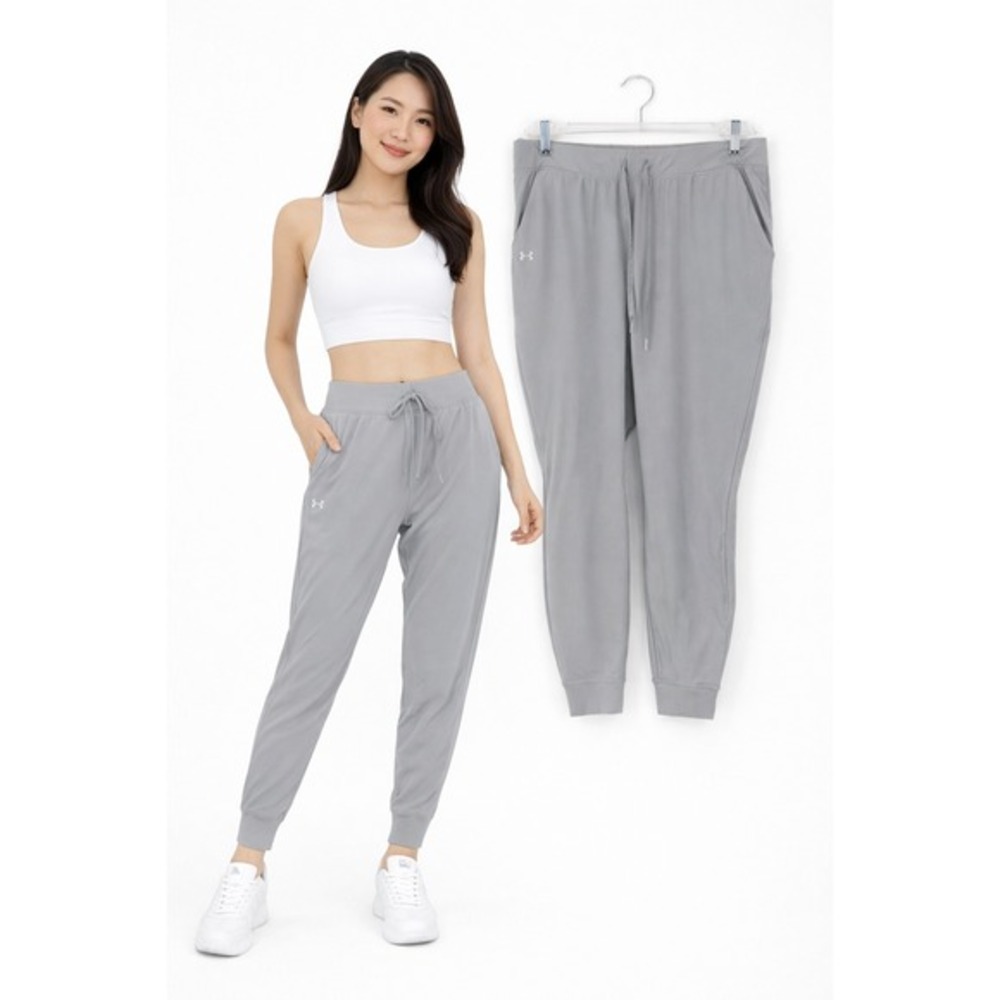 Under Armour Grey Sport Joggers Tapered Athletic Pants L Athleisure Sporty 89-58
